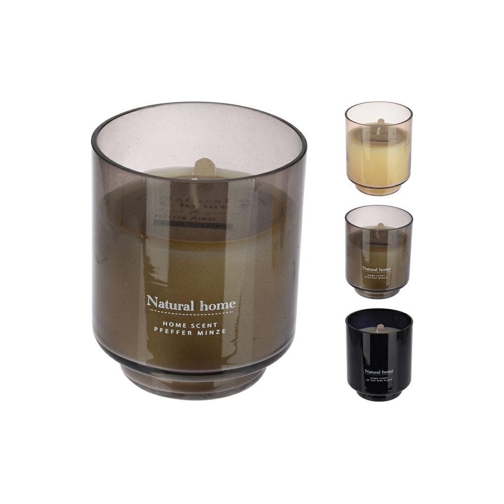 VASO VETRO CON CANDELA 10X12CM